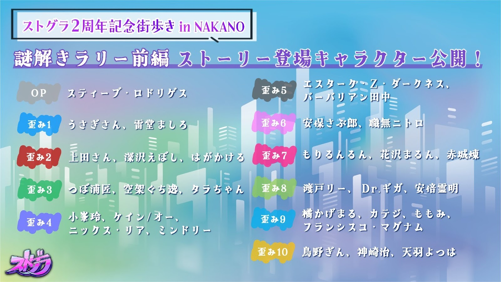 ストグラ2周年記念街歩き in NAKANO キャラクター
